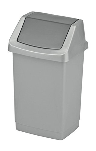 Curver Click-It Mehrzweck-Abfallbehälter Korb aus Kunststoff Silber (9 L) von Curver