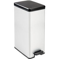 Curver DECO SLIM BIN Abfalleimer 40L mit Fußpedal silber metallic von Curver