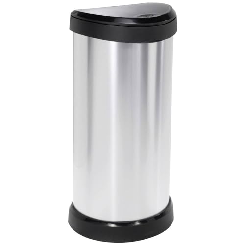 Curver Deco Bin 240641 Mülleimer 40 l (B x H x T) 335 x 685 x 285 mm Silber, Schwarz 1 St. von Curver