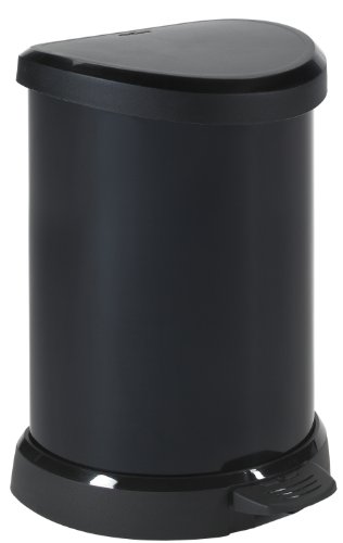 Curver Deco Bin METALLIC'S 15 L, schwarz/schwarz metallic, 30,3 x 26,8 x 44,8 cm von Curver