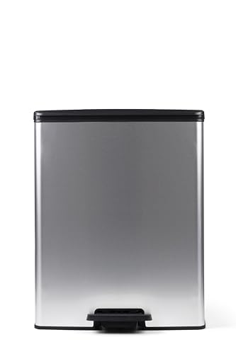 Curver Deco Bin Slim 254619 Mülleimer 52 l (B x H x T) 486 x 615 x 284 mm Silber, Schwarz 1 St. von Curver