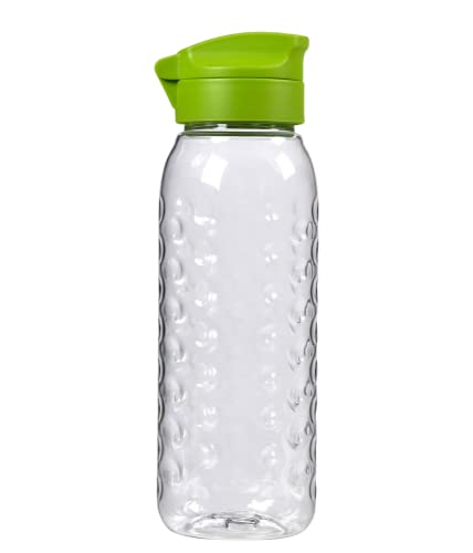 Curver Flasche Smart To Go 450 ml, transparent und grün lima, 4.4 x 4.4 x 18 cm, 822963 von Curver