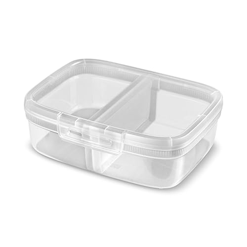 Curver Frischhaltedose mit Klickverschluss 1,8 L Snap Box Lunchbox mit Trennwand Kunststoff eckig Mikrowelle Spülmaschine Kühlschrank stapelbar Curver Frischhaltedose mit Klickverschluss 1,8 L Snap Box Lunchbox mit Trennwand Kunststoff eckig Mikrowelle Spülmaschine Kühlschrank stapelbar von Curver