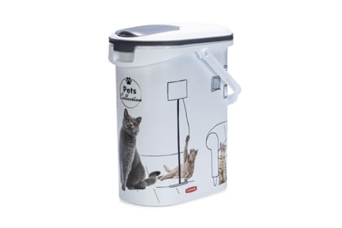 Curver Futterbehälter für Katzen – 10 l/4 kg – Pets Collection – luftdichte Aufbewahrung gegen Gerüche für Katzenfutter – 19 x 30 x 35 cm von Curver