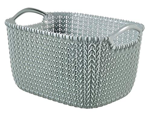 Curver Juliet Korb Knit rechteckig 8L in blau, Kunststoff, 8 l von Curver