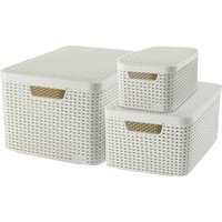 Curver Organizer "Style Box L+M+S", (Set, 3 St.), Aufbewahrungsbox, stapelbar mit und ohne Deckel von Curver