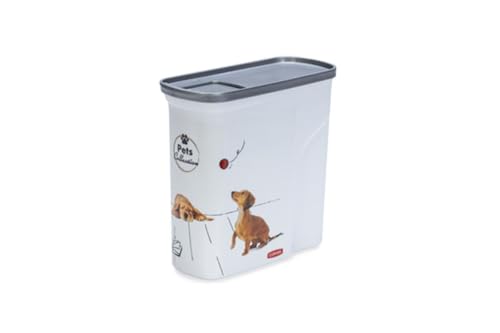 Curver PetLife Futter-Container 2 kg Trockenfutterbehälter für Hunde Vorratsbehälter für Tiernahrung 20,5 x 8,6 x 19,40 cm von Curver