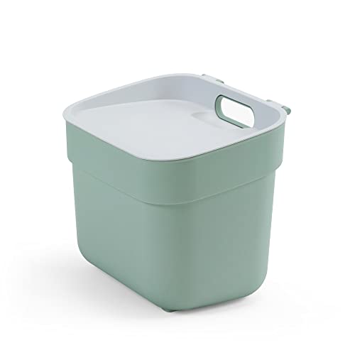 Curver Ready to Collect Recycling-Mülleimer, 100% recycelt, mit hellgrauem Deckel, 5 l von Curver