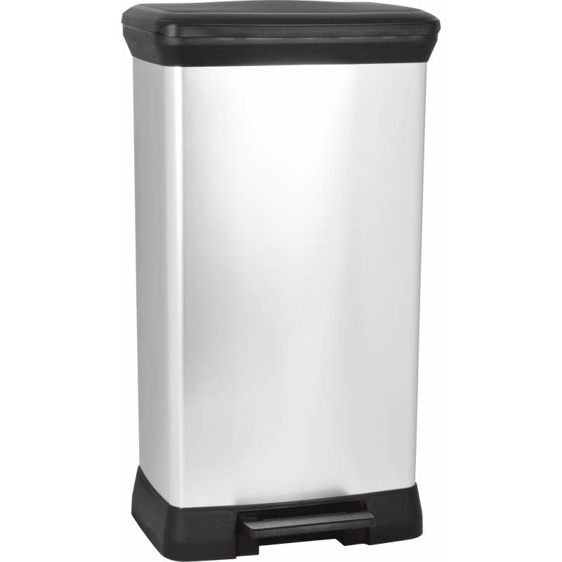 Curver Tret-Abfalleimer 'Deco Bin Metallic's' silber metallic 50 l von Curver