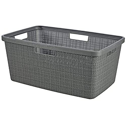 Curver Wäschekorb Jute 46 l, Grau, 70% recycelbar von Curver