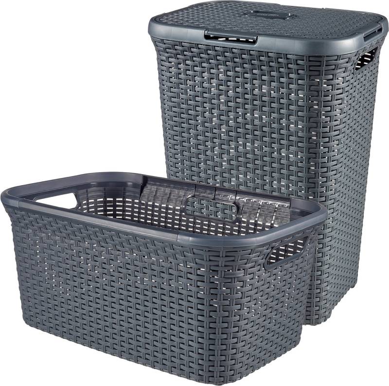 Curver Wäschekorb Style (Set, 2 St), Wäschebox (60L) und Wäschekorb (45L) von Curver