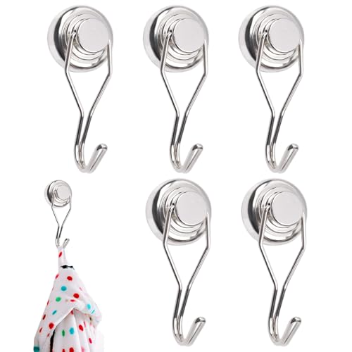 Cushangty Magnet Haken Robust | Magnetische Haken Zur Aufbewahrung - Haushalt Magnet-Aufhänger Organizer Drehbar 360 Grad für Schlüssel Taschen Hüte Handtücher Mäntel von Cushangty