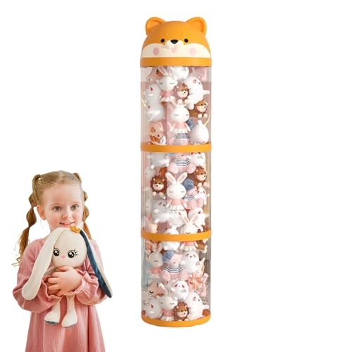 Cushangty Plüsch-Organizer - Plüschspielzeug Aufbewahrung für Kuscheltiere | Großraum Behälter Mit Rädern, Klare Röhre Raumdekoration Aufbewahrung Für Wohnzimmer Kinderzimmer von Cushangty