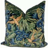 G.p & J Baker Trompete Blumen Samt Dunkel Indigo/Petrol Deko Kissenhülle Kissenbezug von CushiDesignsCo