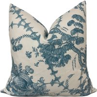 Schumacher San Cristobal Toile Pfau Classic Collection Kissenbezug Doppelseitig von CushiDesignsCo