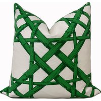 Thibaut Cyrus Cane Sommerhaus Kollektion Grün Kissenbezug Doppelseitig von CushiDesignsCo