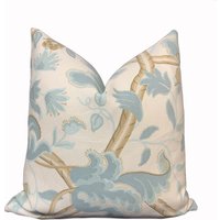 Thibaut Denmark Anniversary Kollektion Kissenbezug Doppelseitig Aqua Und Creme von CushiDesignsCo