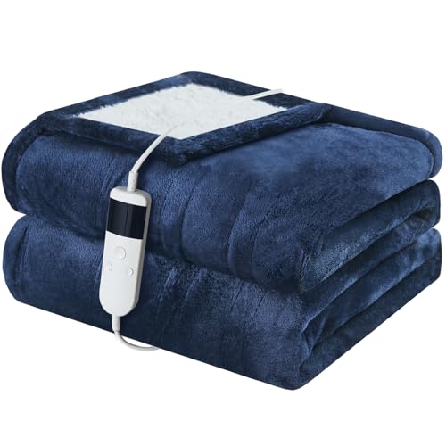 Cushious Heizdecke Mit Abschaltautomatik 150x180CM, 10 Heizstufen Up-to-8 Stunden Auto-Off-Timer Überhitzungsschutz, Maschinenwaschbar,Wärmedecke Gelten Für Kalte Nächte Geeignet von Cushious