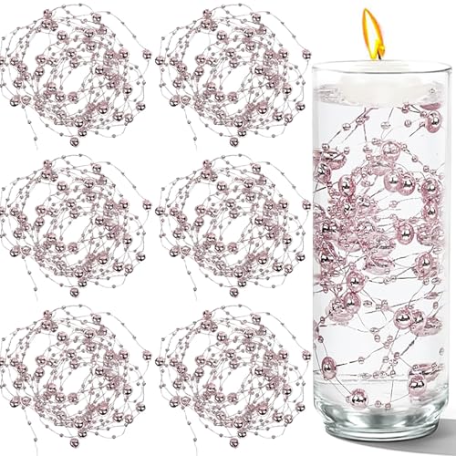Cusmation Künstliche schwimmende Perlen für Tafelaufsätze, Vasen, Roségold, 8 + 3 mm, Stringperlen für Hochzeit, Party, Kunstperlen zum Dekorieren, Vasenfüller, 50 Stück von Cusmation