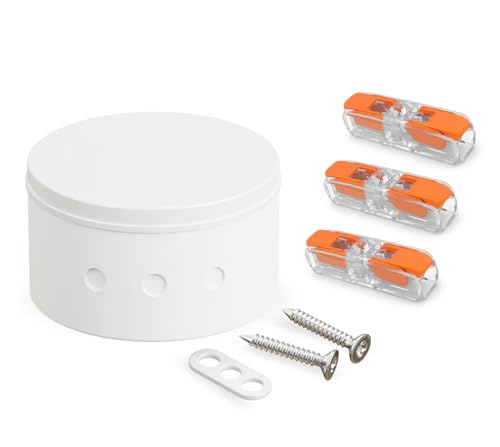 CusoTec Deckenbaldachin + Durchgangsklemmen - 70mm x 31mm - Deckendose weiß - Abzweigbaldachin - Lampen Verteilerdose - Baldachin Abzweigdose Kabelabdeckung CusoTec Deckenbaldachin + Durchgangsklemmen - 70mm x 31mm - Deckendose weiß - Abzweigbaldachin - Lampen Verteilerdose - Baldachin Abzweigdose Kabelabdeckung von CusoTec