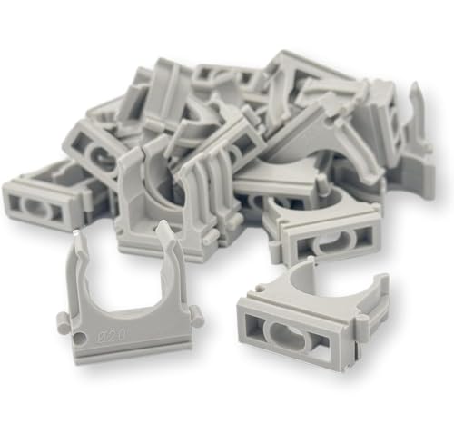 CusoTec Klemmschellen M20 25 Stück für Installationsrohr Rohrschellen für Isorohre grau von CusoTec