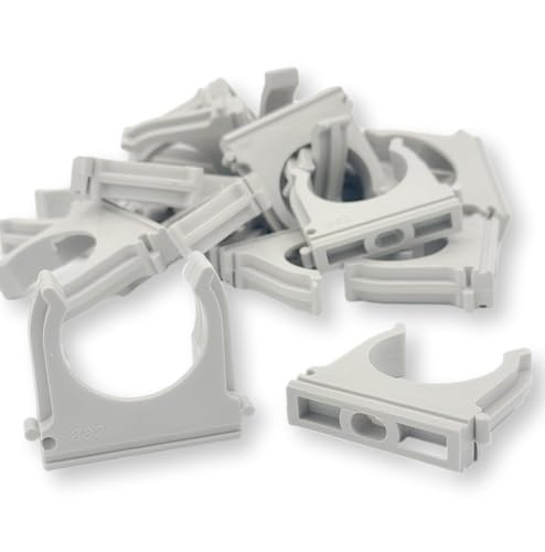 CusoTec Klemmschellen M32 50 Stück für Installationsrohr Rohrschellen für Isorohre grau von CusoTec
