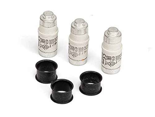 CusoTec NeoZed 3 Sicherungen mit 3 Passhülsen Set D02/D01 Schraubsicherung Schmelzsicherung 2 6 10 16 25 35 50 Ampere (16 Ampere) von CusoTec