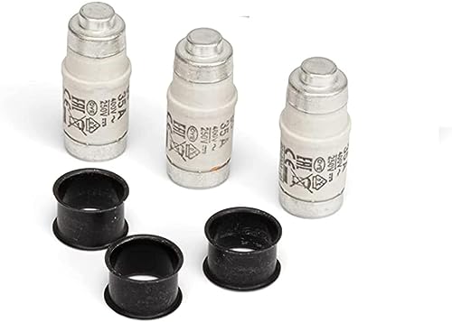 CusoTec NeoZed 3 Sicherungen mit 3 Passhülsen Set D02/D01 Schraubsicherung Schmelzsicherung 2 6 10 16 25 35 50 Ampere (50 Ampere) von CusoTec