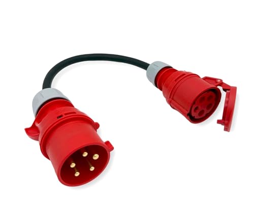 CusoTec Starkstrom CEE Adapter 32A auf 16A 5x2,5mm2 robuste Gummischlauchleitung Baustelle Camping Werkstatt Garten von CusoTec