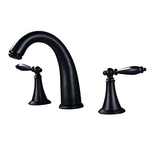 Badarmaturen Messing Waschbecken Wasserhahn 3-Loch Antik Messing Wasserhahn Badezimmer 3-Loch Heiß und Kalt Zwei Griff Badezimmer Wasserhahn Drei Löcher for Badezimmer,Schwarz Badezimmer-Hardware (Co Badarmaturen Messing Waschbecken Wasserhahn 3-Loch Antik Messing Wasserhahn Badezimmer 3-Loch Heiß und Kalt Zwei Griff Badezimmer Wasserhahn Drei Löcher for Badezimmer,Schwarz Badezimmer-Hardware (Co von Cusstally