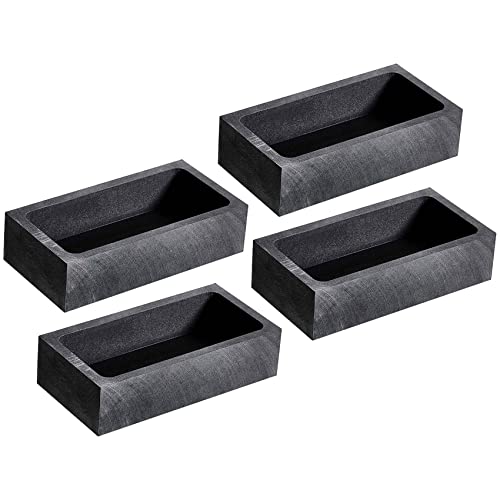 Cusstally 4 Stück 1 kg Graphit Barren Schmelzform Fondant Gießform Gold Silber Metall Kupfer Messing von Cusstally