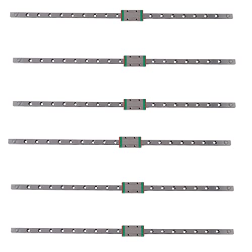 Cusstally 6 Stück 9 mm Linearführung Miniatur Schiene MGN9 400 mm Linearschiene und 6 Stück MGN9H Miniatur Schienenschiene von Cusstally