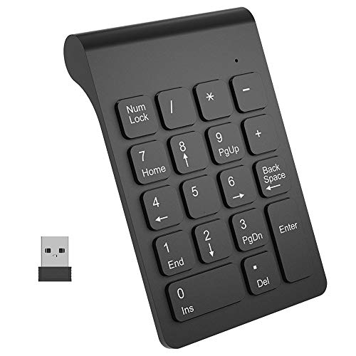 Cusstally Digitale Tastatur ohne 2,4 GHz mit 18 Tasten für Laptop, PC und Schwarz von Cusstally