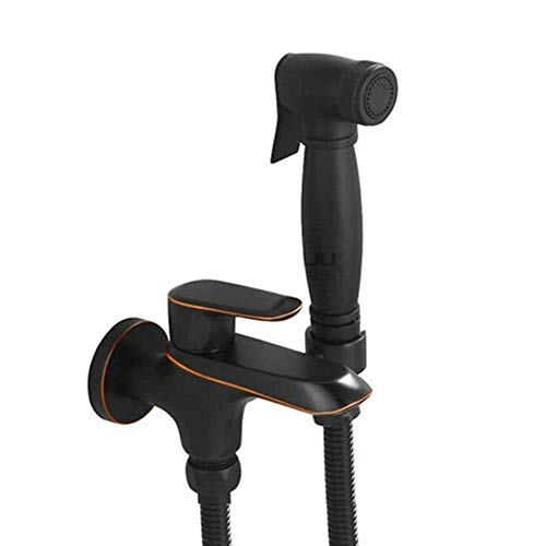 Hand-Bidet-Sprühgerät for die Toilette, schwarzes Stoff-Windel-Waschset, an der Wand montiertes Messing-Badezimmer-Bidet-Wasserhahn-Set mit auslaufsicherem Schlauch, einzelnes kaltes Wasser for die pe Hand-Bidet-Sprühgerät for die Toilette, schwarzes Stoff-Windel-Waschset, an der Wand montiertes Messing-Badezimmer-Bidet-Wasserhahn-Set mit auslaufsicherem Schlauch, einzelnes kaltes Wasser for die pe von Cusstally