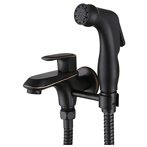 Hand-Bidet-Sprühgerät for die Toilette, schwarzes Stoff-Windel-Waschset, an der Wand montiertes Messing-Badezimmer-Bidet-Wasserhahn-Set mit auslaufsicherem Schlauch, einzelnes kaltes Wasser for die pe Hand-Bidet-Sprühgerät for die Toilette, schwarzes Stoff-Windel-Waschset, an der Wand montiertes Messing-Badezimmer-Bidet-Wasserhahn-Set mit auslaufsicherem Schlauch, einzelnes kaltes Wasser for die pe von Cusstally