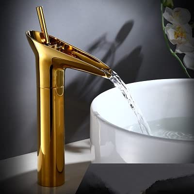 Wasserhahn Bakicth Weinglas-Stil Einhebel-Wasserfall-Badezimmer-Waschtischarmaturen, antike Messing-Warm- und Kalt-Waschbecken-Mischbatterie Badezimmer-Hardware Wasserhahn Bakicth Weinglas-Stil Einhebel-Wasserfall-Badezimmer-Waschtischarmaturen, antike Messing-Warm- und Kalt-Waschbecken-Mischbatterie Badezimmer-Hardware von Cusstally