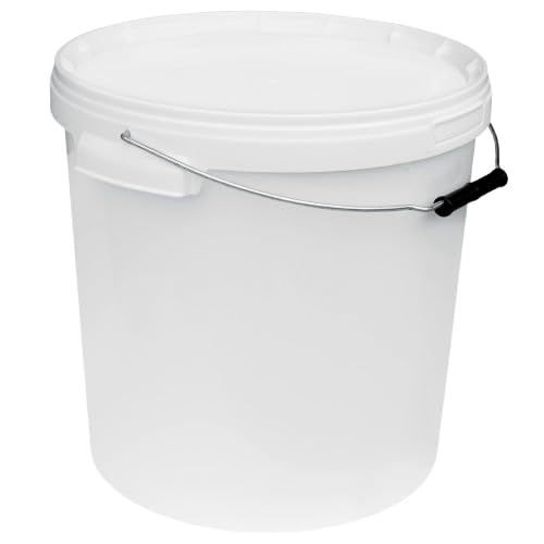 Custom Color Custom Color Lebensmittelechter Eimer mit Deckel – 20L – BPA-frei – Kunststoff Vorratsbehälter – luftdicht – ideal für Fermentation, Einlegen, Wasser & Tierfutter mit Metall-Henkel - leer von Custom Color