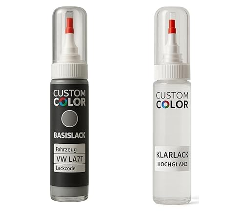 Lackstift für VW VOLKSWAGEN LA7T LACKSTIFT Reparatur Set Autolack 2x20ml von Custom Color