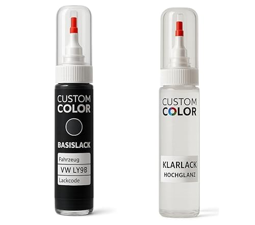 Lackstift für VW VOLKSWAGEN LY9B LACKSTIFT Reparatur Set Autolack 2x20ml von Custom Color