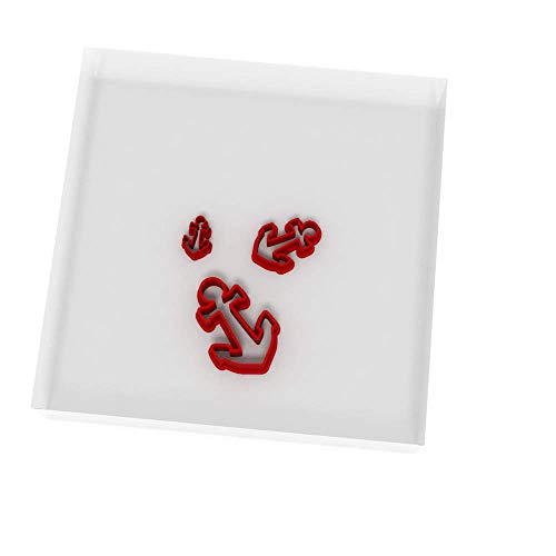 Custom Cutters Mini-Fondant-Ausstecher, 3 Stück: 1,5 cm + 2 cm + 3 cm, Anker-Formen von Custom Cutters
