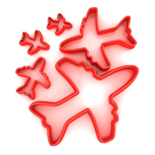 Set mit 5 Plätzchen Ausstecher Ausstechformen in Flugzeugform, für Fondant, Polymer-Plätzchen, Zuckerguss, Basteln von Custom Cutters
