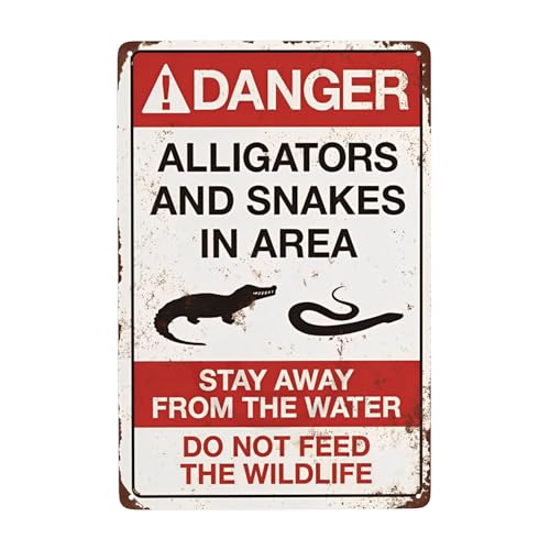 Custom Kraze Danger Alligators and Snakes Vintage Reproduktion Metallschild 8x12 Custom Kraze Danger Alligators and Snakes Vintage Reproduktion Metallschild 8x12 von Custom Kraze