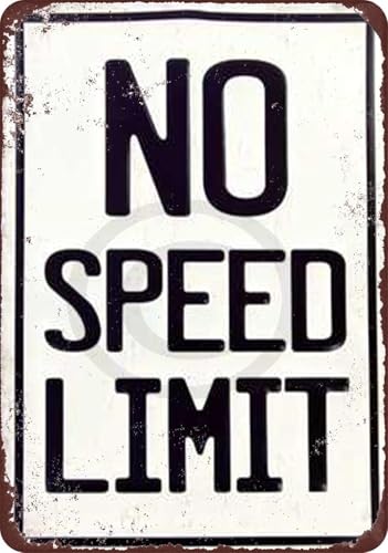 No Speed Limit Vintage Reproduktion Metall Schild 8 x 12 von Custom Kraze