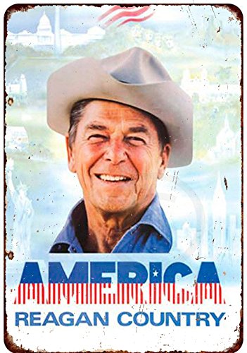 Ronald Reagan Country America Poster Reproduktion Metallschild 20 x 30 cm Ronald Reagan Country America Poster Reproduktion Metallschild 20 x 30 cm von Custom Kraze