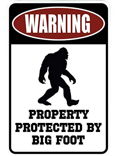 SignDragon Metallschild mit Aufschrift Warning Property Protected by Big Foot von Custom Kraze