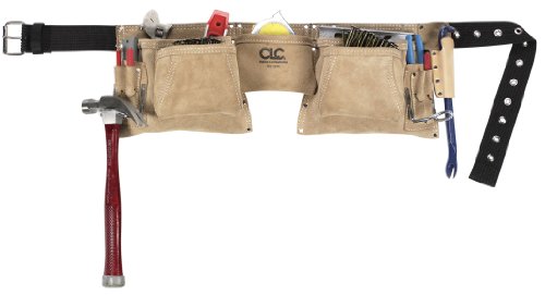 CLC Custom Leathercraft 527X Robuste Arbeitsschürze aus genarbtem Wildleder, 2 Hammerschlaufen, 12 Taschen von Custom Leathercraft