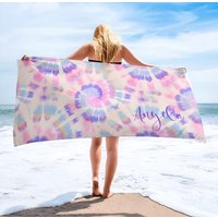 Personalisiertes Batik Strandtuch Benutzerdefinierte Name Pool Handtuch von CustomCooper