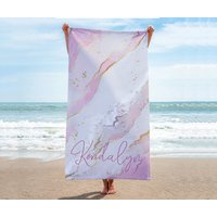 Personalisierte Farbverlauf Style Print Und Glitter Strandtuch, Benutzerdefinierte Pool Handtuch Strandtuch Mit Name Außerhalb Geburtstag Urlaub von CustomCooper