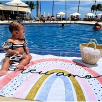 Personalisierte Regenbogen Design Strandtuch Name Badetuch Benutzerdefinierte Pool Handtuch Mit Außerhalb Geburtstag Urlaub Geschenk von CustomCooper