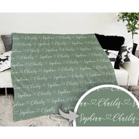 Script Style Paar Personalisierte Decke Mit Namen, Benutzerdefinierte Geschenk, Valentinstag, Geburtstag Jahrestag Geschenk von CustomCooper